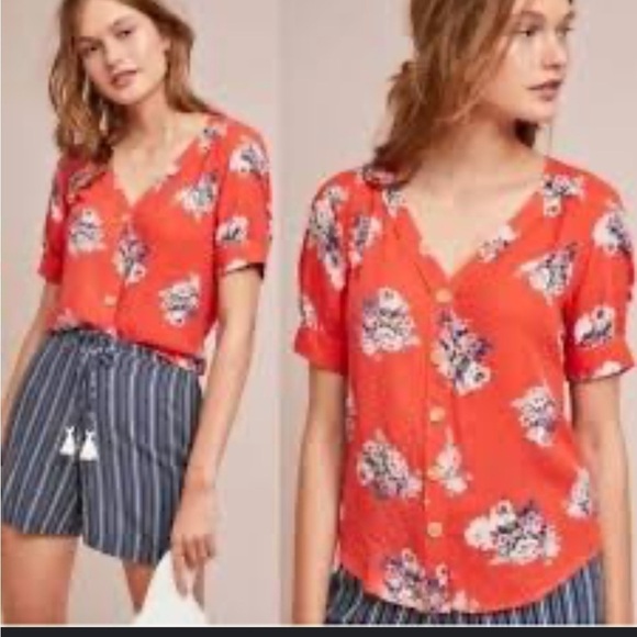 Anthropologie Maeve Floral Top - Picture 1 of 4